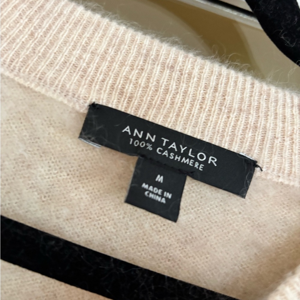 Ann Taylor Soft Cream Brushed Cashmere Sweater - Picture 2 of 4